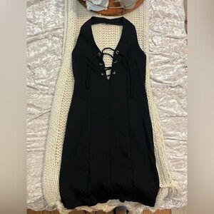 Black halter dress